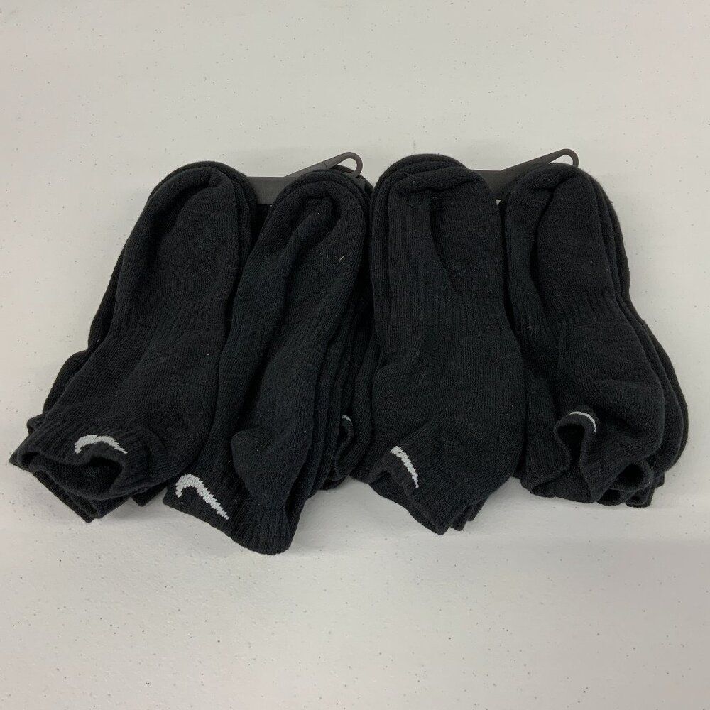 Nike Everyday Low Cut Black Large Socks NEW 12 Pairs